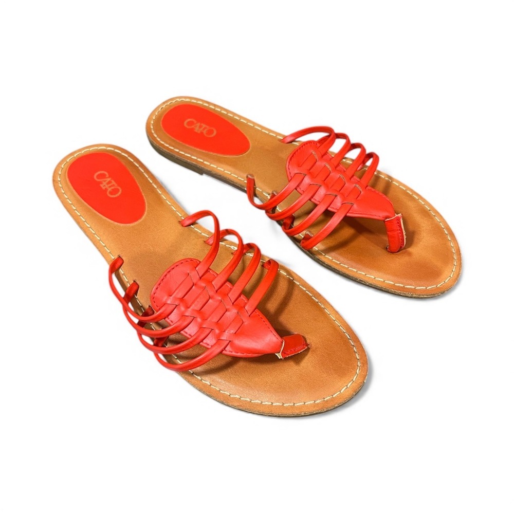 Cato Women's Red Thong Sandals Flip Flops Size 10 Beach Vacation Nautical